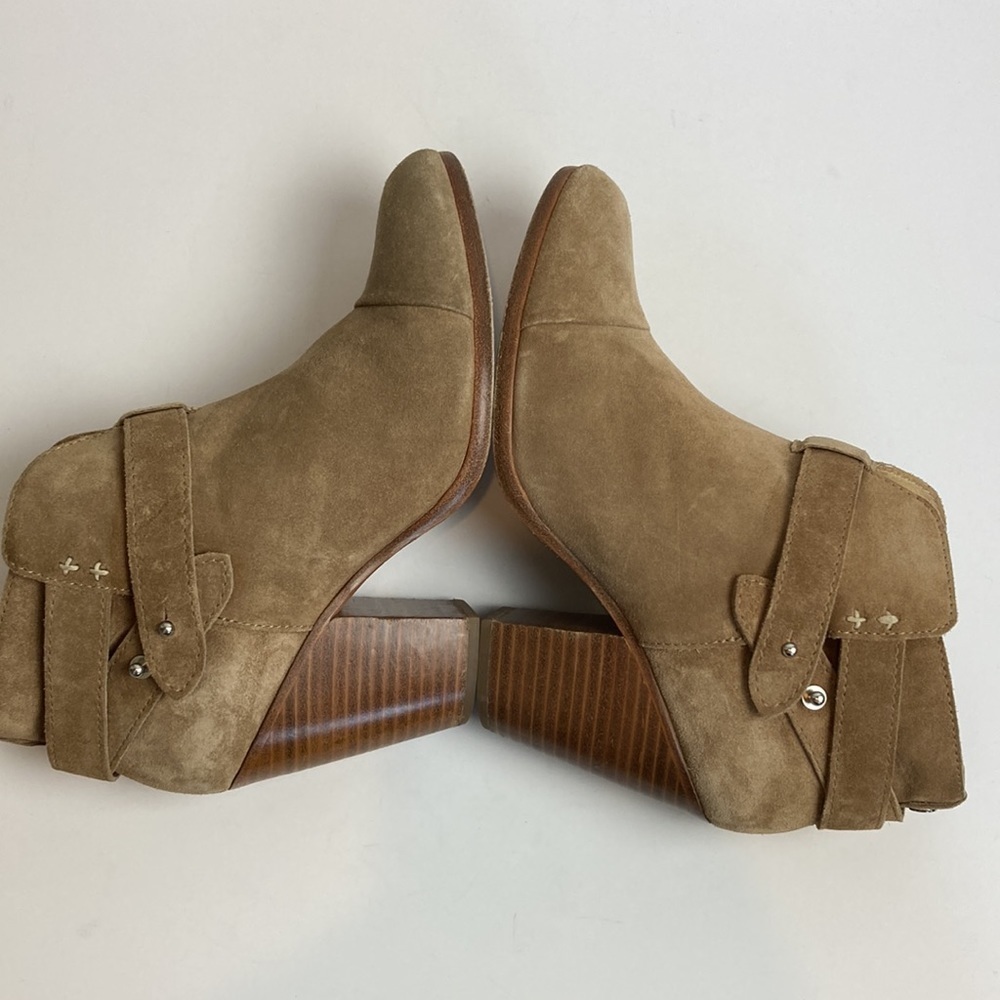Rag & Bone Harrow Leather Ankle Boots Stone Suede Tan 38.5 EU 8.5 US Neutral - Picture 15 of 16
